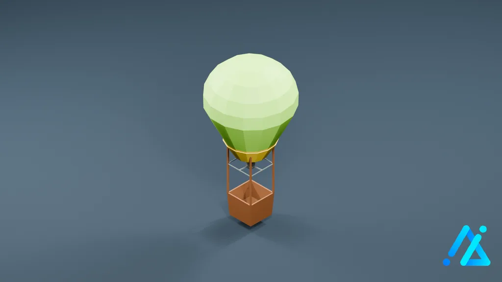 Low-Poly Hot Air Balloon 01 — 3D model preview