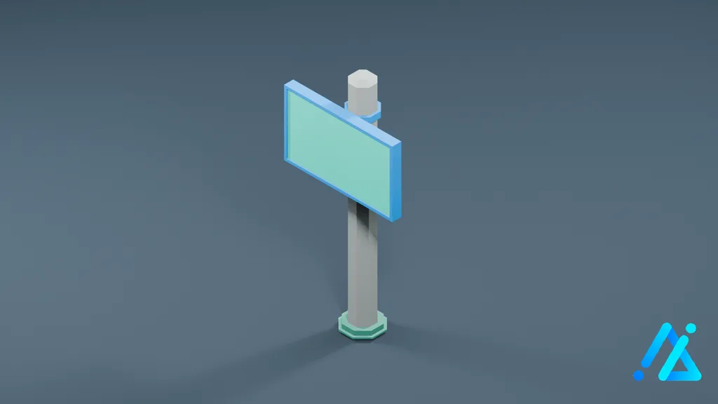 Low-Poly Street Banner 02 — 3D model preview