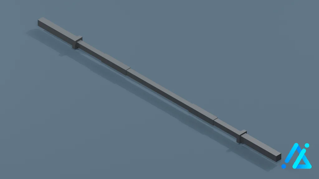 Low-Poly Barbell Bar 01 — 3D model preview