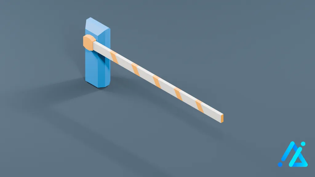 Low-Poly Road Barrier 01 — 3D model preview