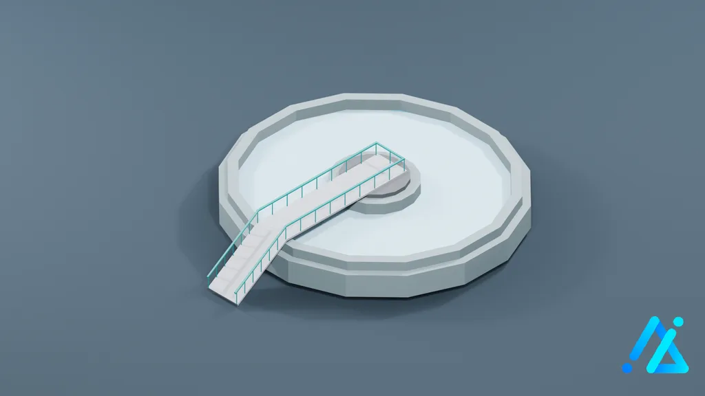 Low-Poly Water Basin 02 — 3D model preview
