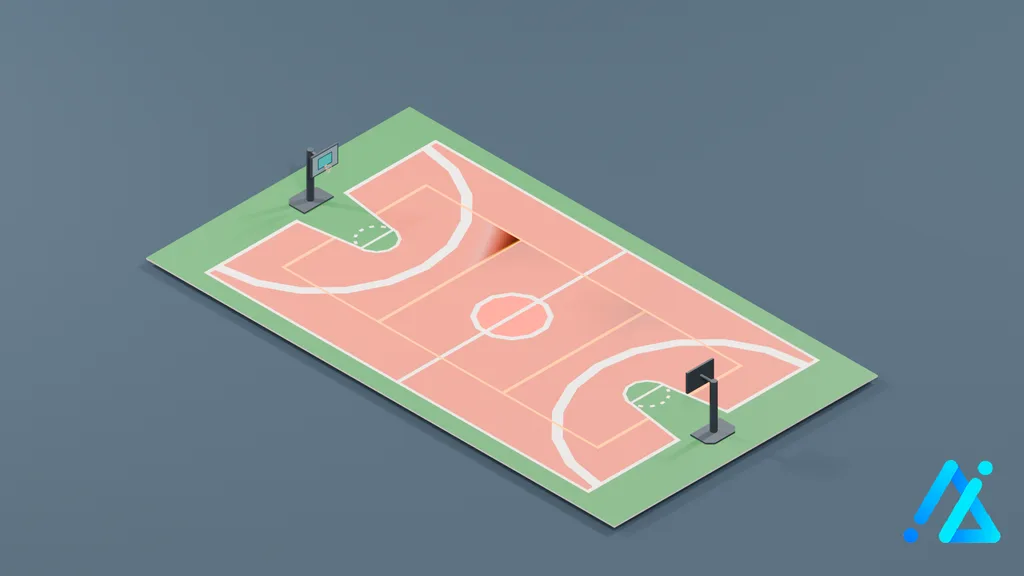 Low-Poly Basketball Court 01 — 3D model preview