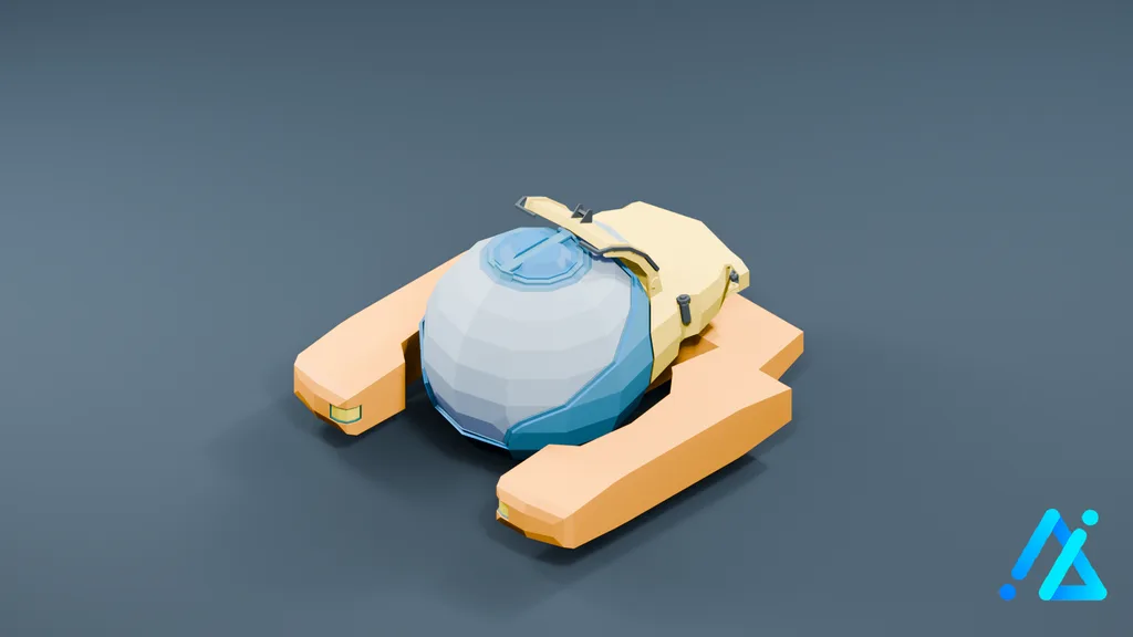 Low-Poly Bathyscaphe SM_bathyscaphe — 3D model preview