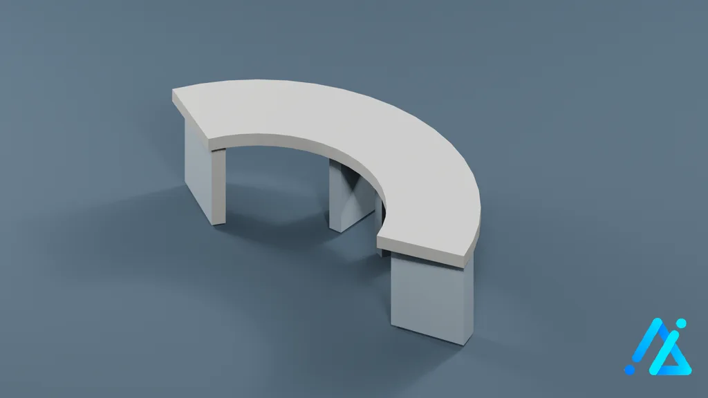 Low-Poly Bench 03 — 3D model preview