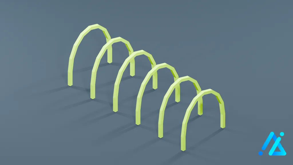 Low-Poly Bicycle Parking Racks — 3D model preview