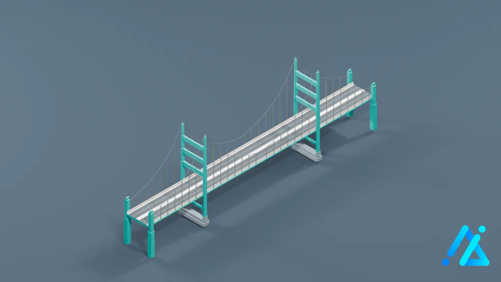 Low-Poly Bridge Section SM_Bridge — 3D model preview