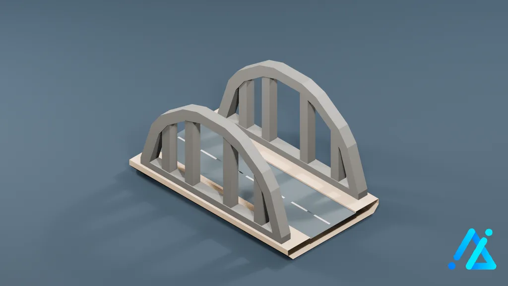 Low-Poly Bridge Section 07 — 3D model preview