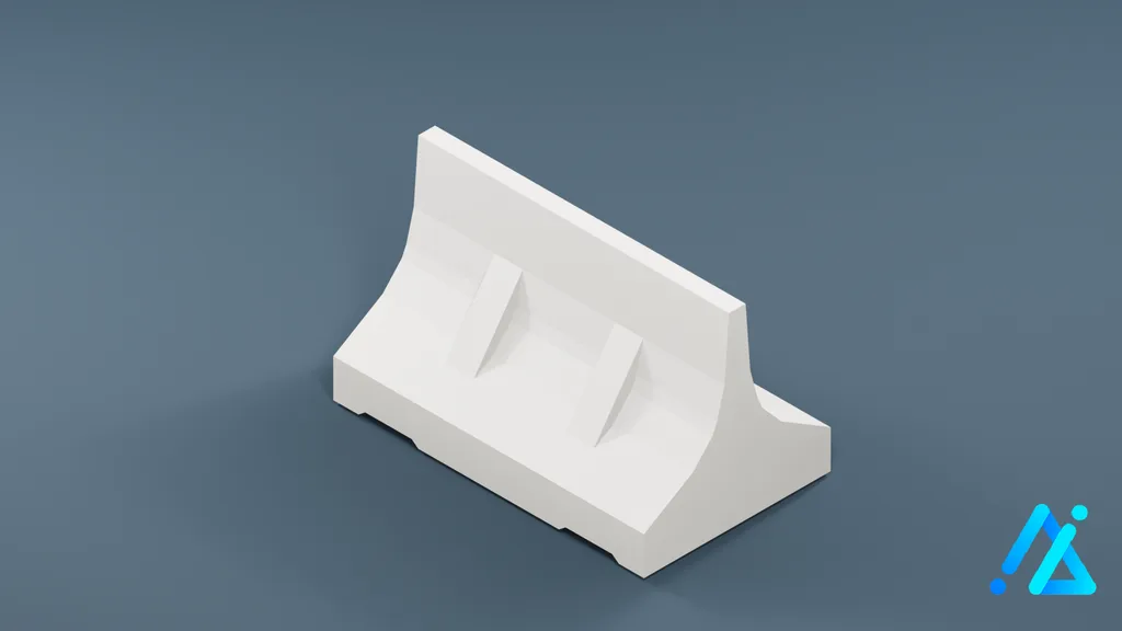 Low-Poly Road Safety Barrier 01 — 3D model preview