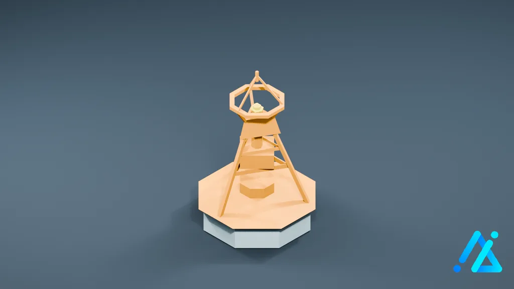 Low-Poly Harbor Buoy 01 — 3D model preview