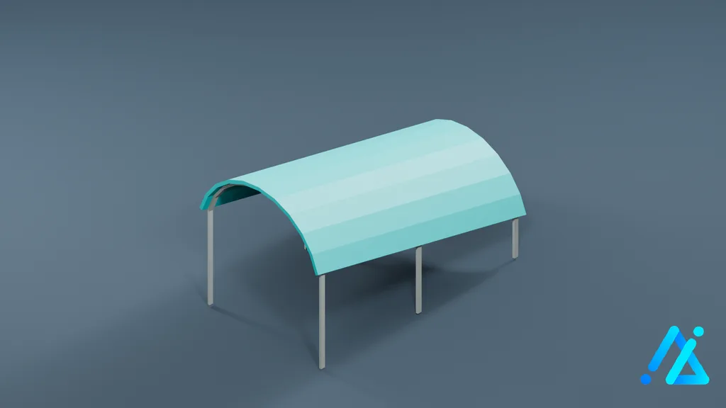 Low-Poly Canopy Structure 01 — 3D model preview
