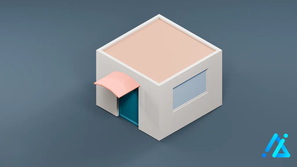 Low-Poly Road Checkpoint Booth 01 — 3D model preview