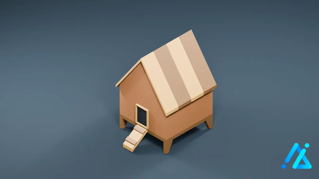 Low-Poly Chicken Coop — 3D model preview