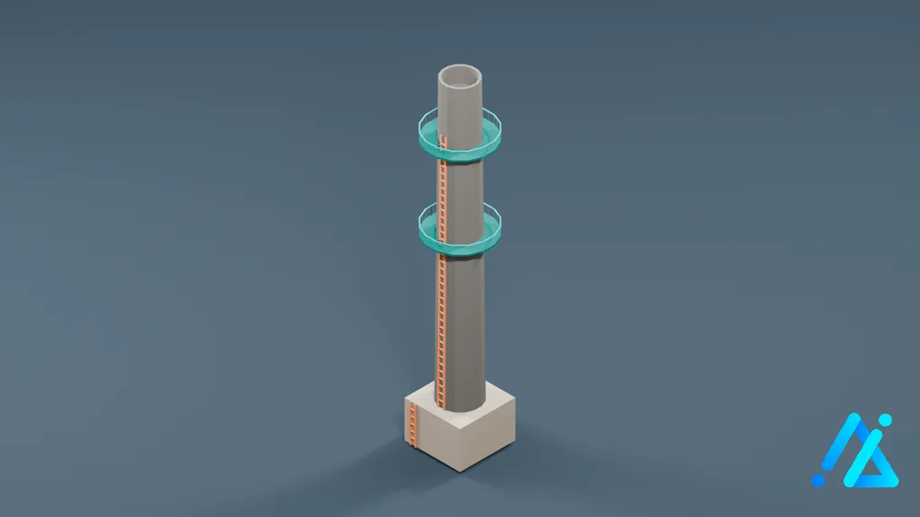 Low-Poly Chimney 01 — 3D model preview