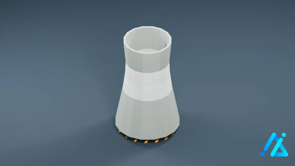 Low-Poly Chimney 02 — 3D model preview