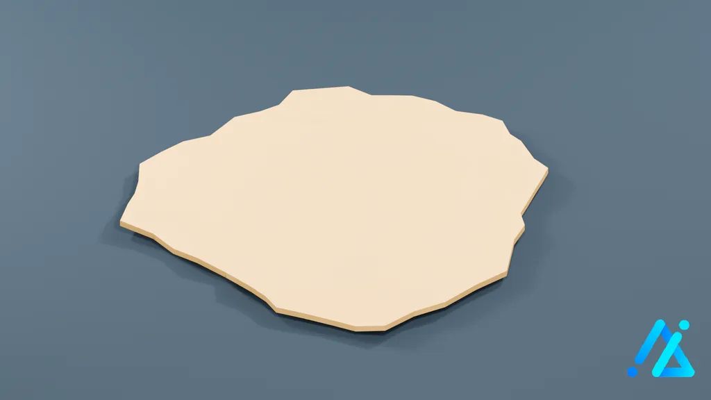 Low-Poly Circular Terrain Tile SM_Circle — 3D model preview