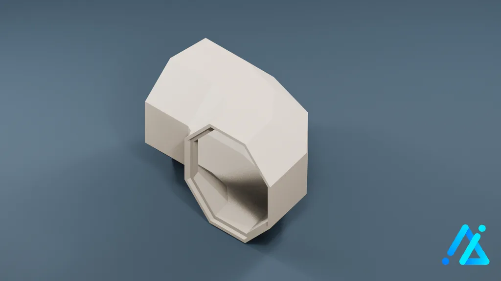 Low-Poly Concrete Pipe 02 — 3D model preview
