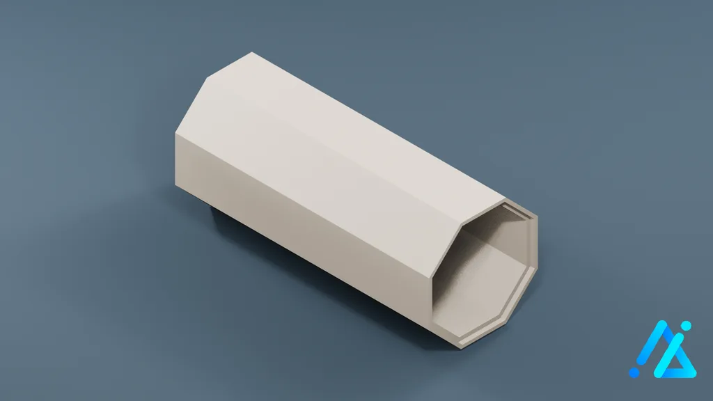 Low-Poly Concrete Pipe 03 — 3D model preview
