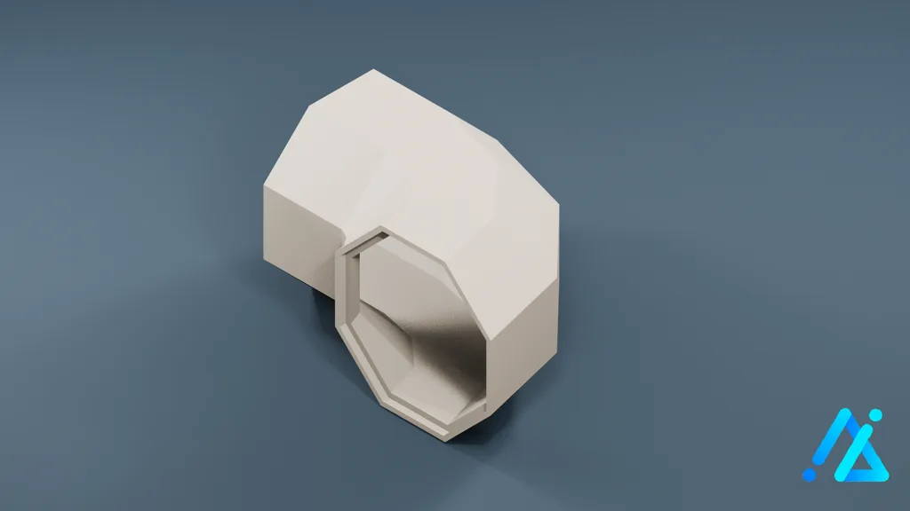Low-Poly Concrete Pipe 04 — 3D model preview