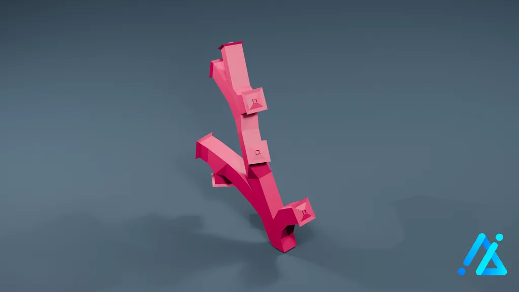Low-Poly Coral Prop 02 — 3D model preview