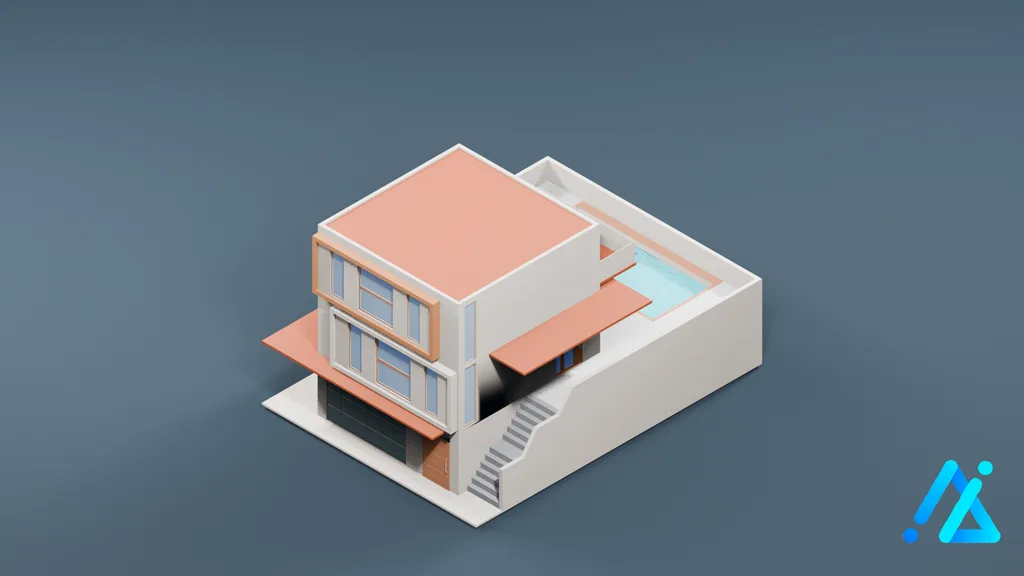 Low-Poly Cottage Building 03 — 3D model preview