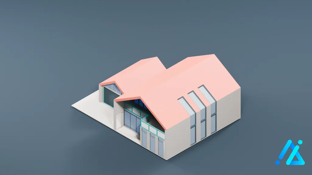 Low-Poly Cottage Building 05 — 3D model preview