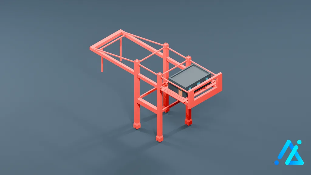 Low-Poly Construction Crane 01 1 — 3D model preview
