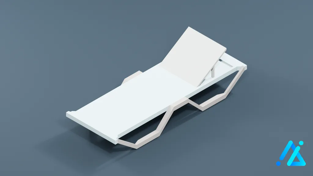 Low-Poly Deck Chair 01 — 3D model preview