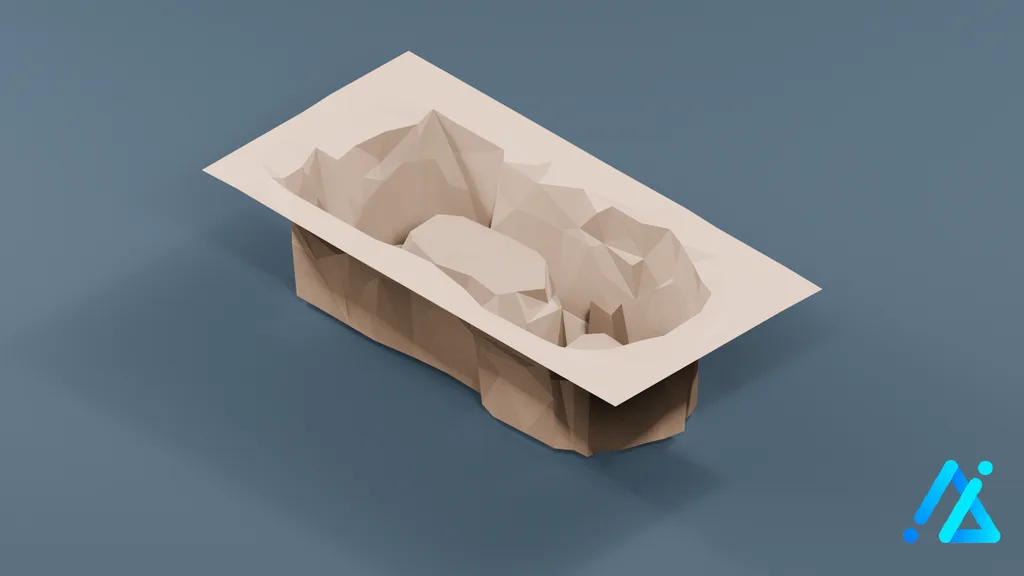 Low-Poly Water Chute Section 02 — 3D model preview