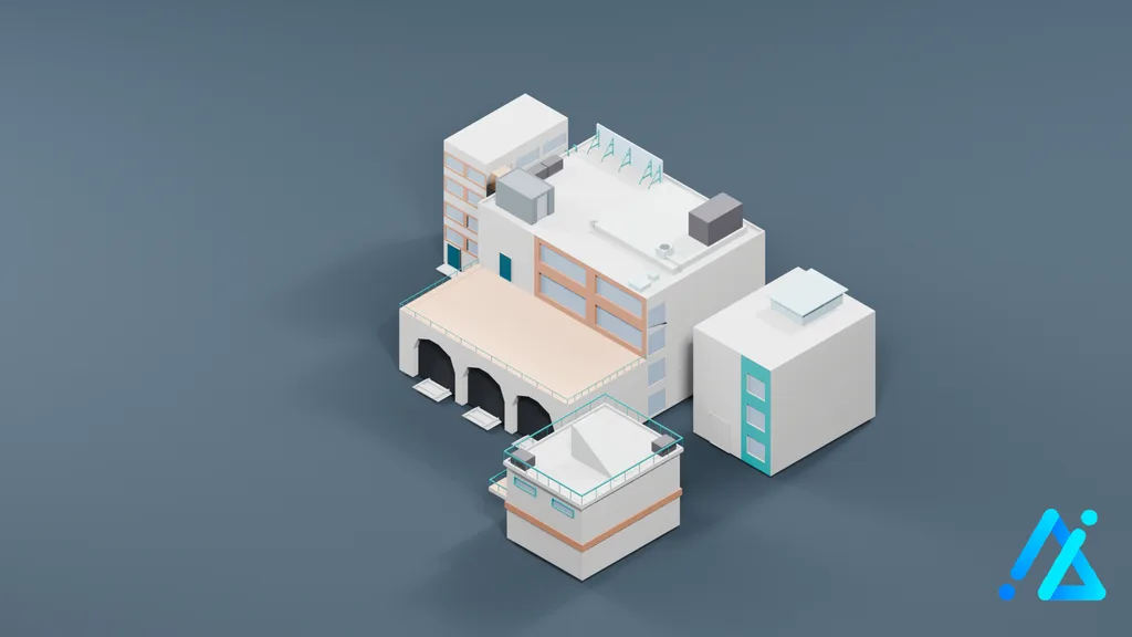 Low-Poly Transport Depot — 3D model preview