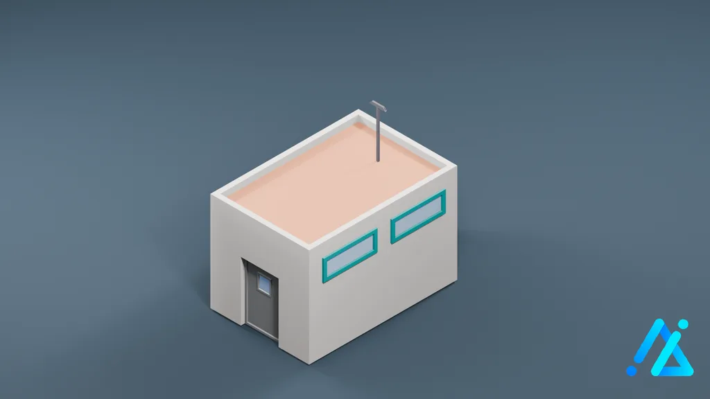 Low-Poly Distribution Building 01 — 3D model preview