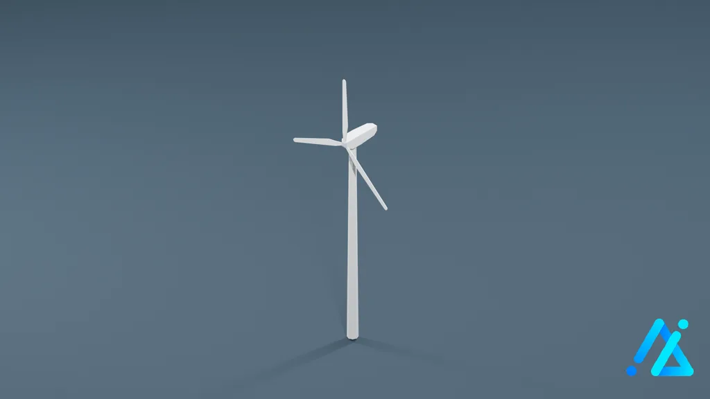 Low-Poly Wind Turbine 01 — 3D model preview
