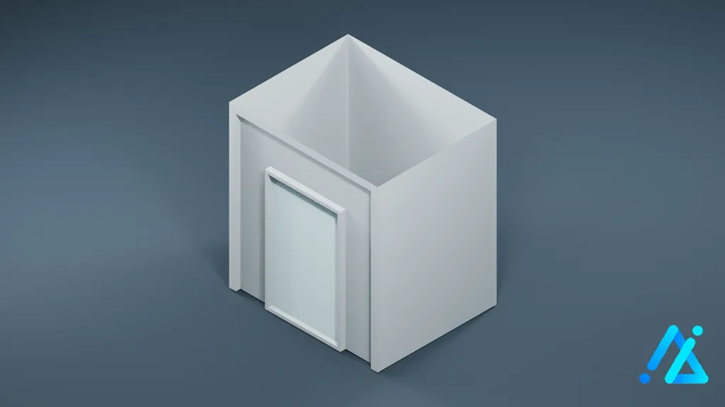 Low-Poly Elevator Unit 02 — 3D model preview
