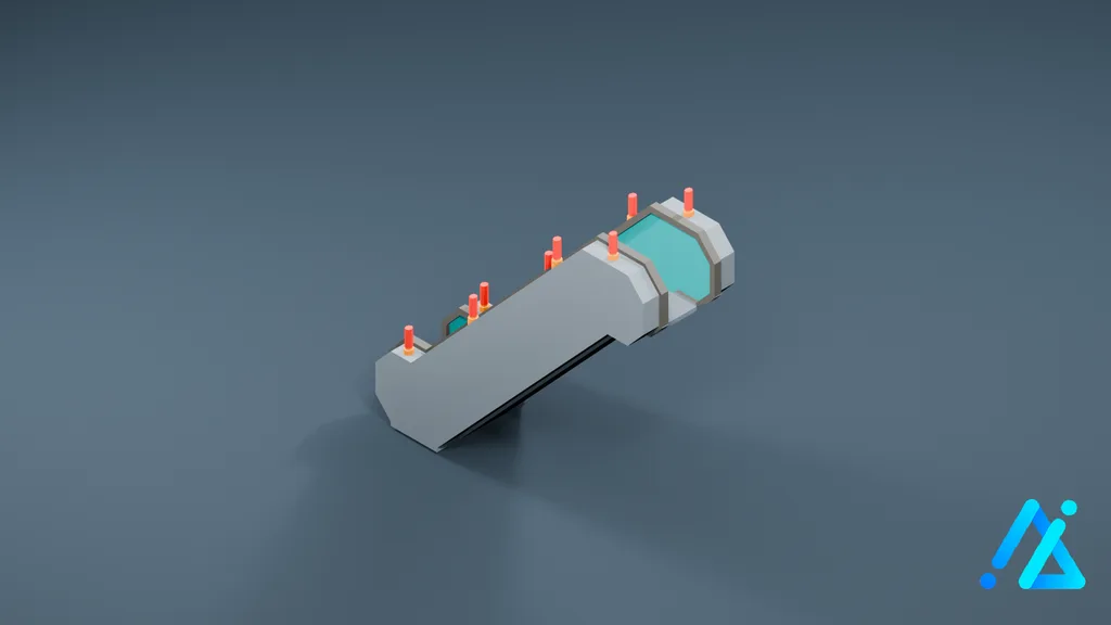 Low-Poly Escalator Unit 01 — 3D model preview