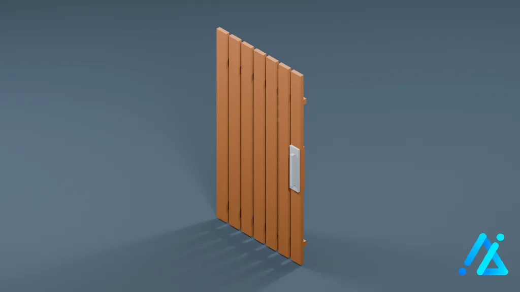 Low-Poly Fence Section 01 A — 3D model preview