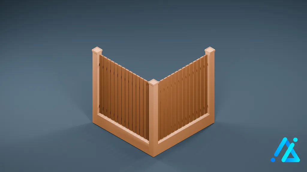 Low-Poly Fence Section 01 C — 3D model preview