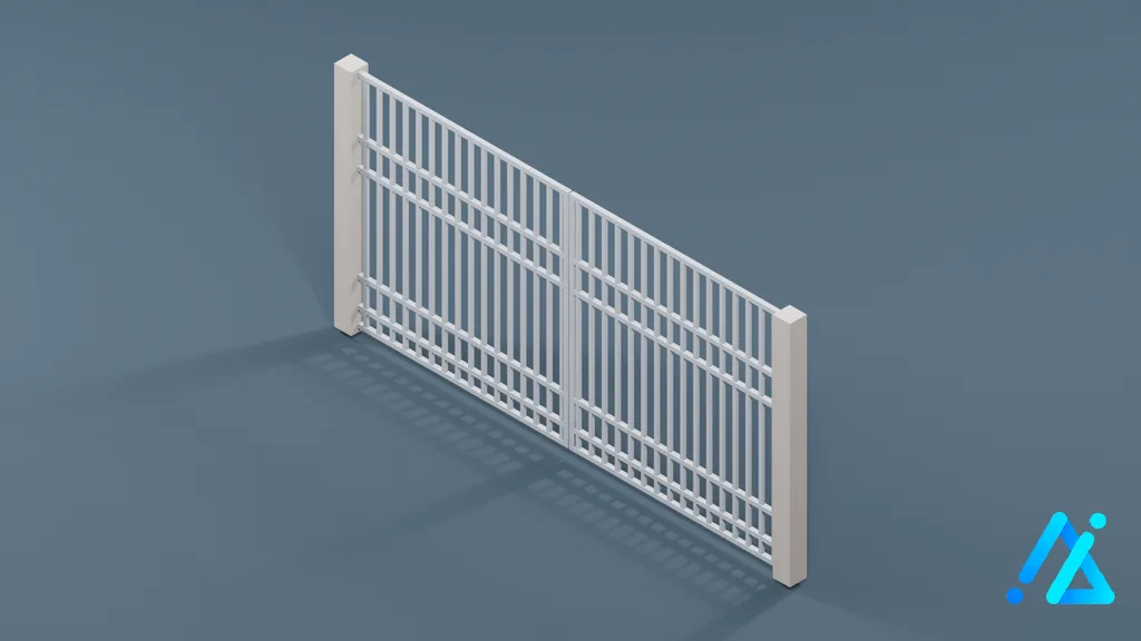 Low-Poly Fence Section 02 D — 3D model preview