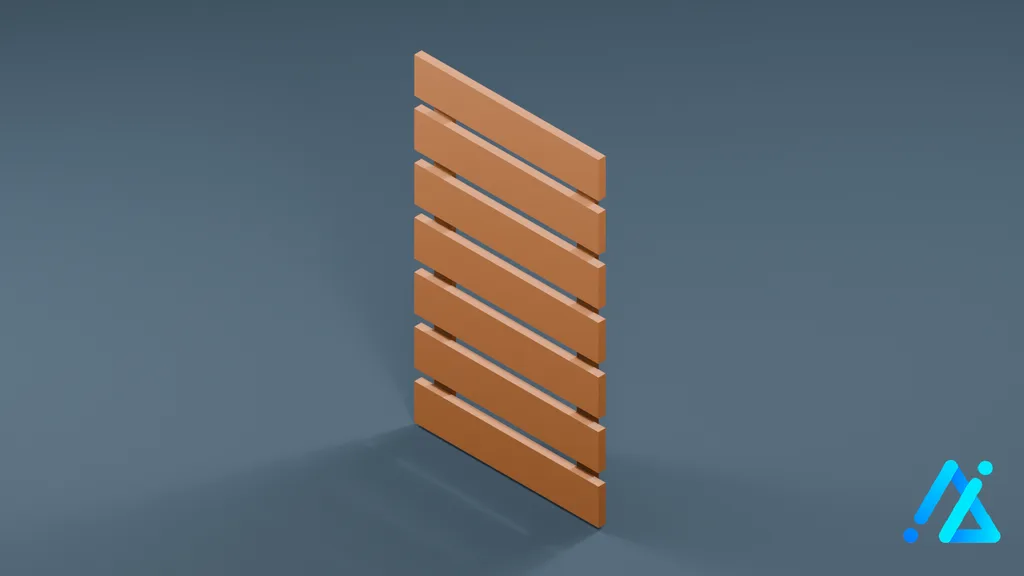 Low-Poly Fence Section 03 A — 3D model preview