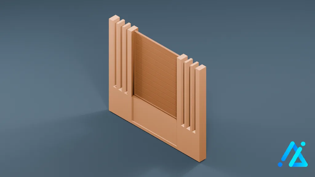 Low-Poly Fence Section 04 B — 3D model preview