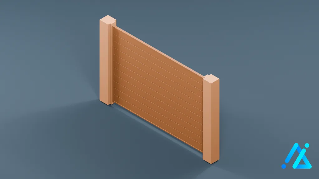 Low-Poly Fence Section 04 D — 3D model preview