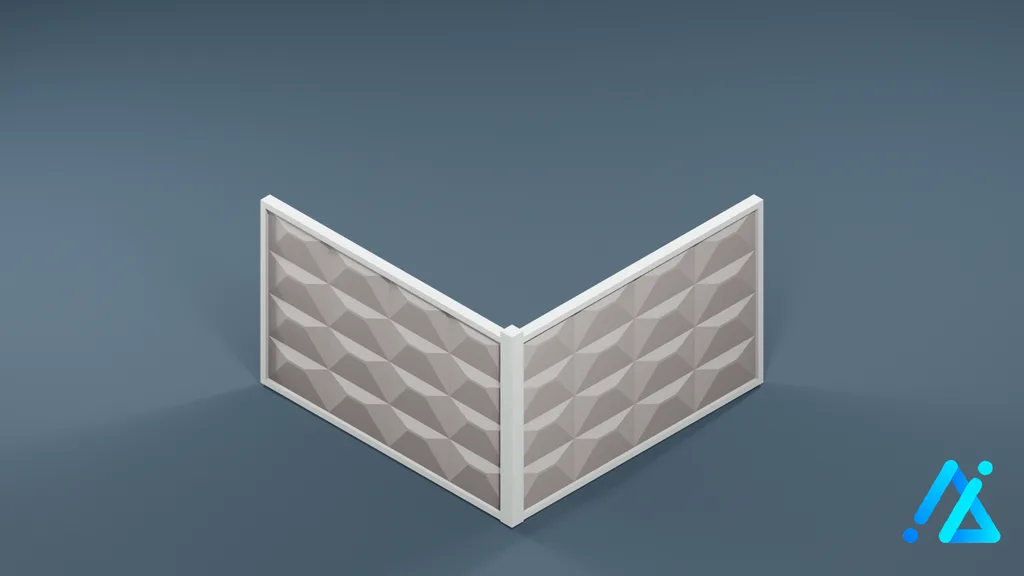 Low-Poly Fence Section 05 C — 3D model preview