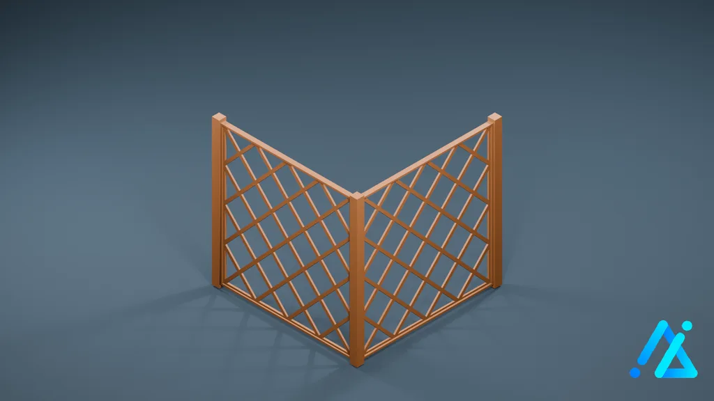 Low-Poly Fence Section 06 B — 3D model preview