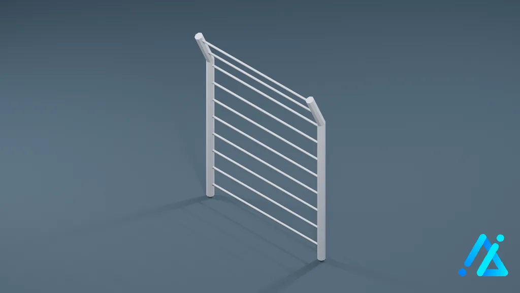 Low-Poly Fence Section 07 1 — 3D model preview