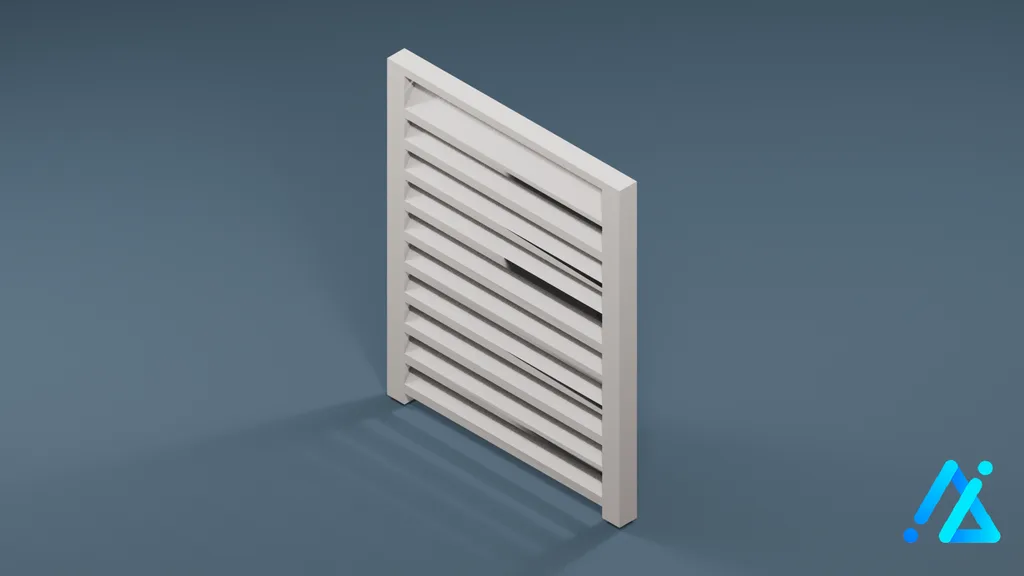 Low-Poly Fence Section 09 A — 3D model preview