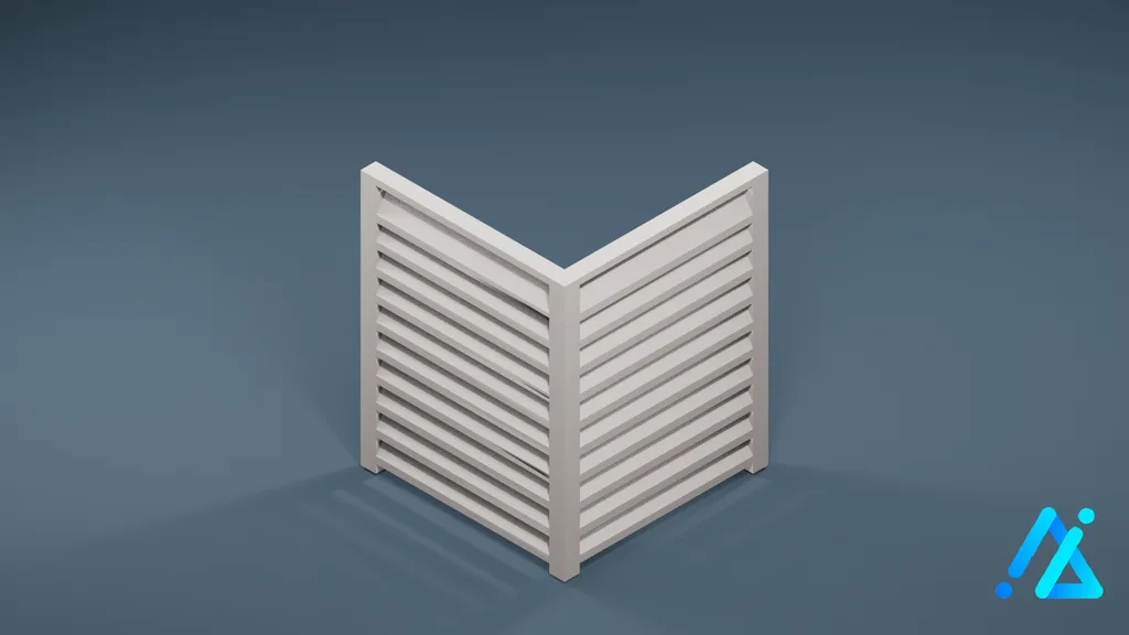 Low-Poly Fence Section 09 B — 3D model preview