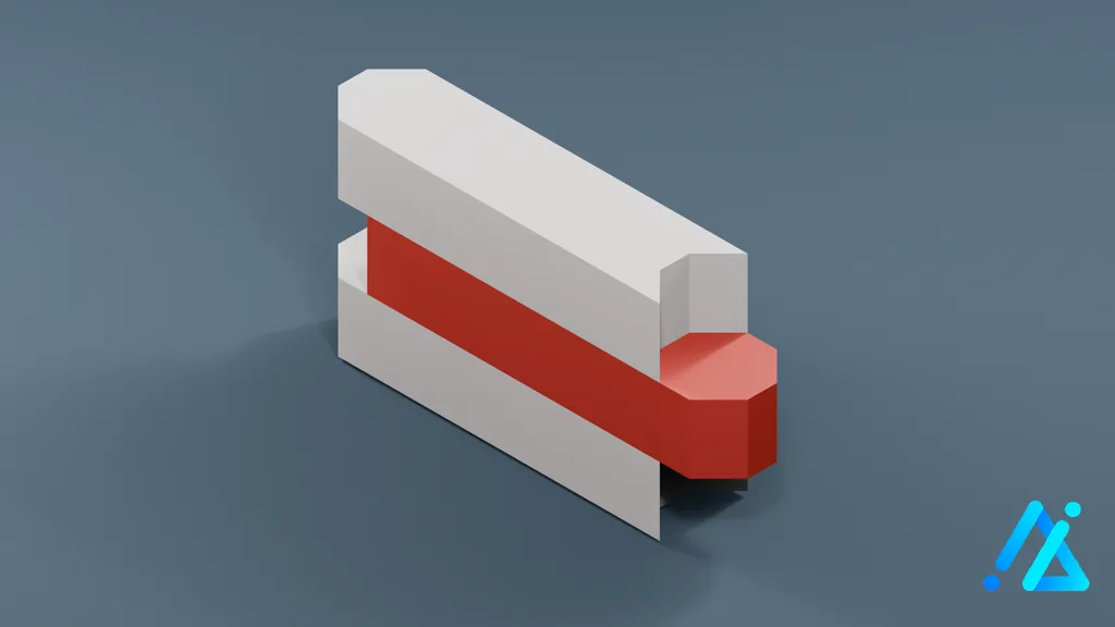 Low-Poly Fence Component 02 — 3D model preview