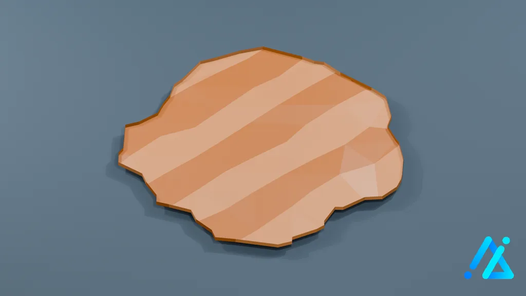 Low-Poly Field Tile 02 — 3D model preview