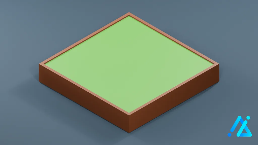 Low-Poly Flowerbed Tile 01 — 3D model preview