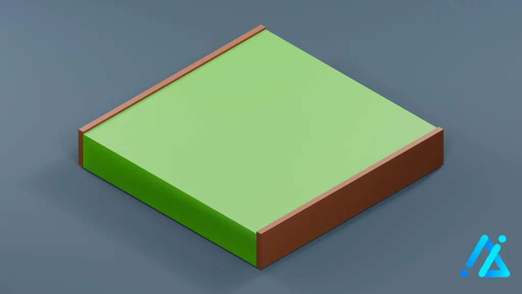 Low-Poly Flowerbed Tile 02 — 3D model preview