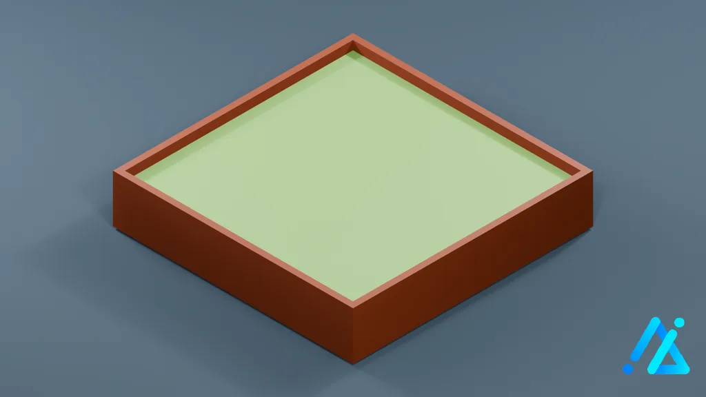 Low-Poly Flowerbed Tile 06 — 3D model preview