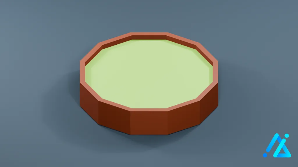 Low-Poly Flowerbed Tile 07 — 3D model preview